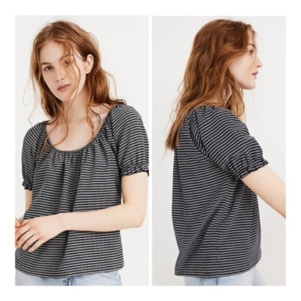 NWT Texture & Thread Striped Peasant Top XS